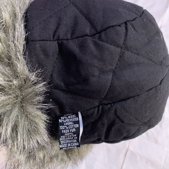 Trapper Aviator Ear-Flaps Hat Boys Big Kids Gray Pocket Faux-Fur Winter Cotton - Picture 11 of 16